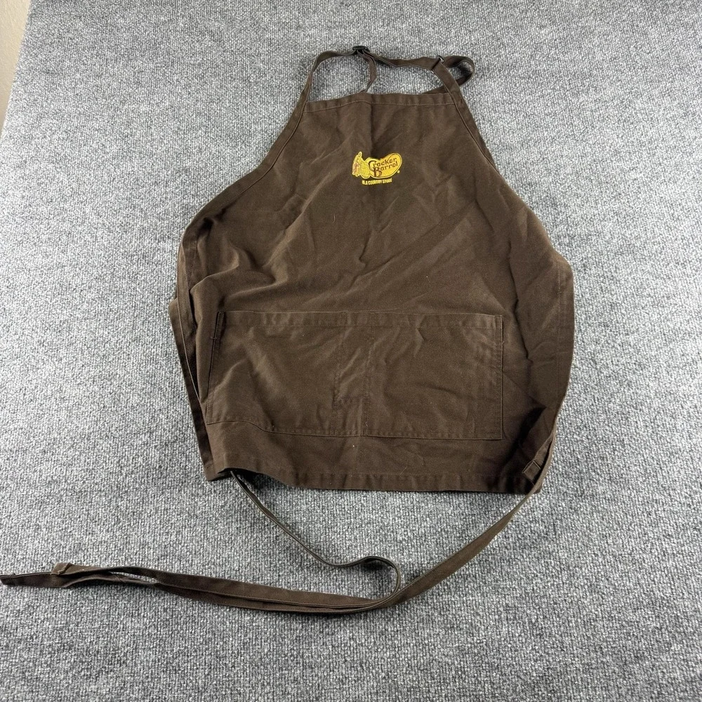 WearGuard Cracker Barrel Old Country Store Bib Apron Brown Embroidered One Size
